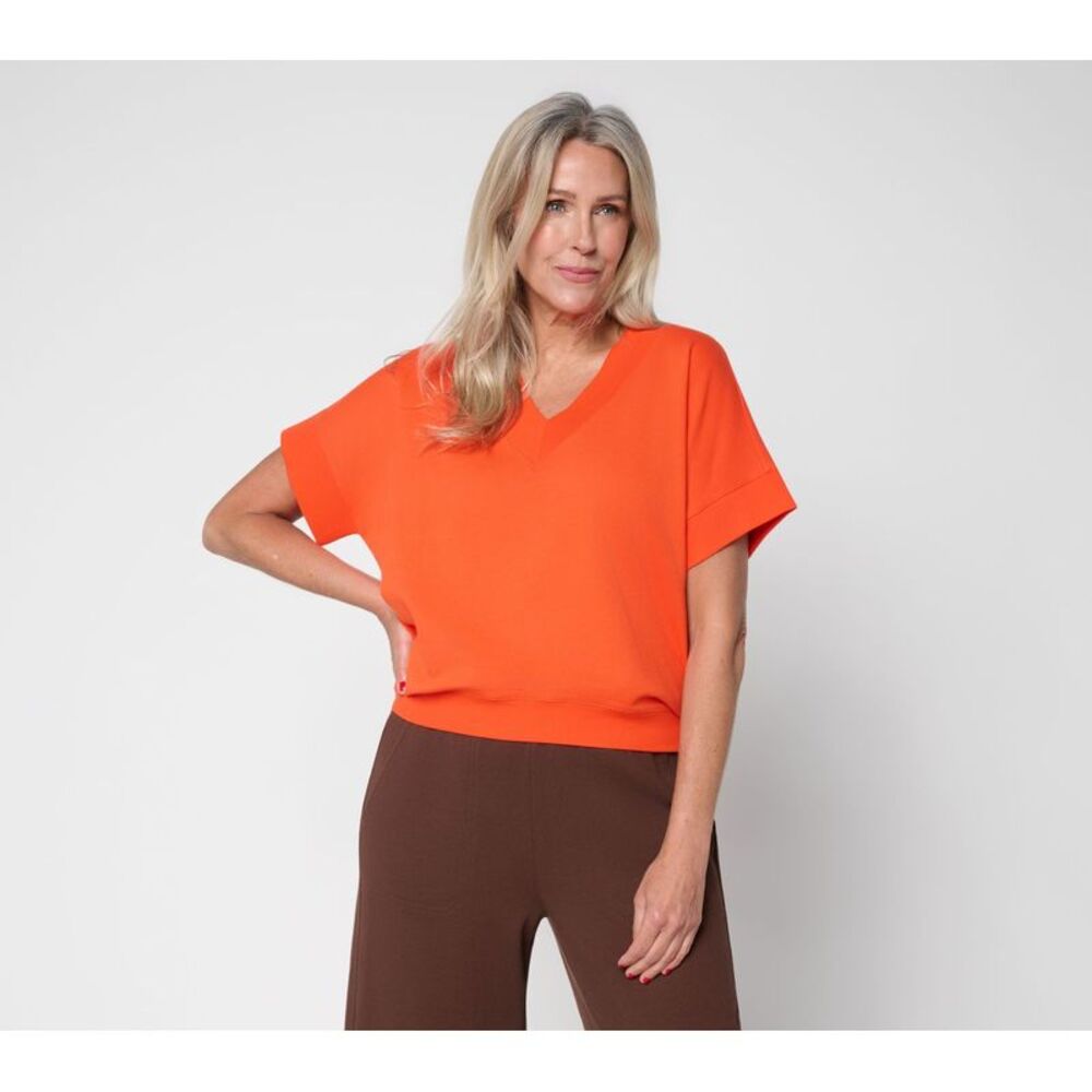 Carla Rockmore Collection Women's Top Sz XS French Terry Burgundy Red